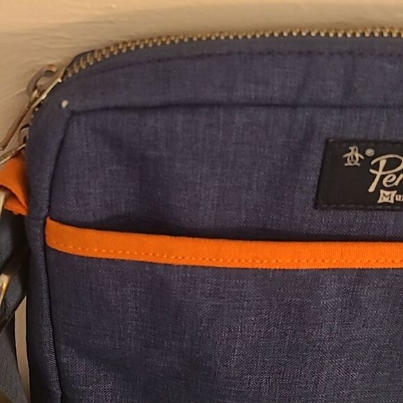 Penguin by Munsingwear Chambray Messenger Bag with Orange Trim - Picture 3 of 13